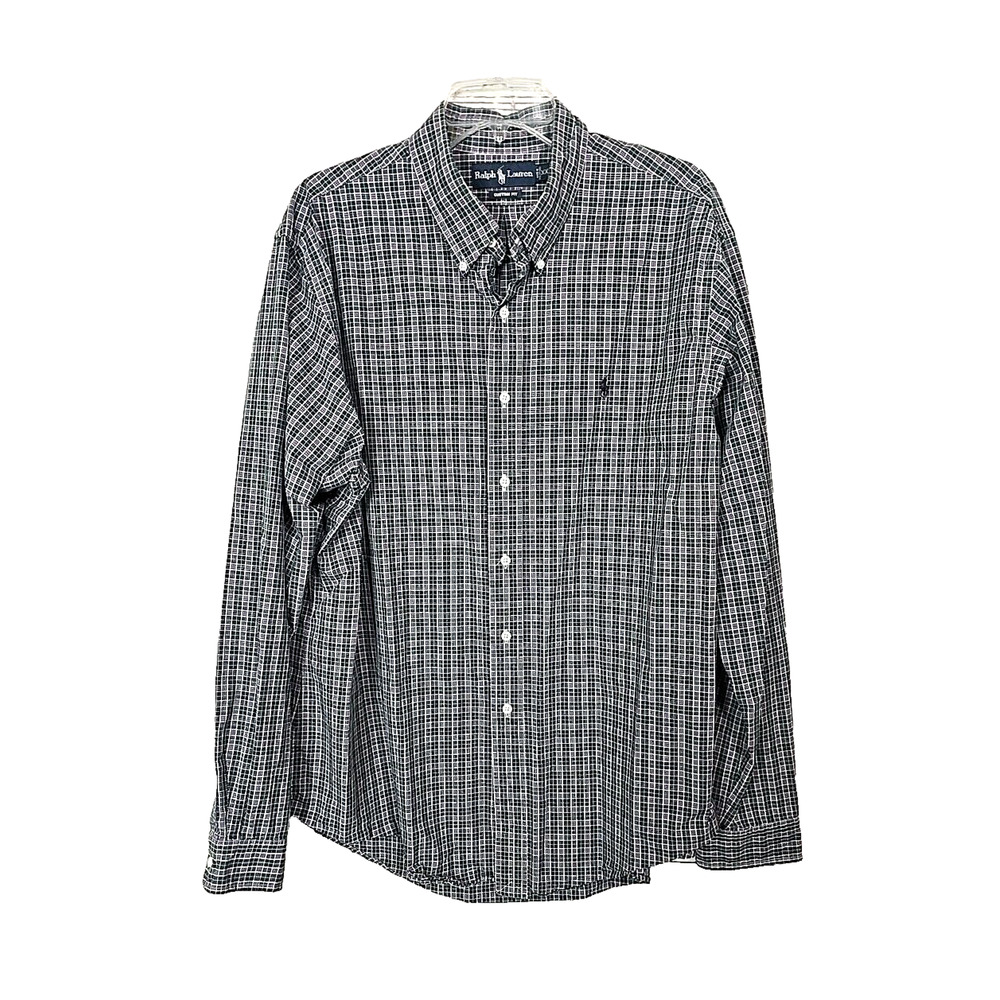 Ralph Lauren Green Plaid Custom Fit Long Sleeve Button Down Shirt Men's Size 2XL